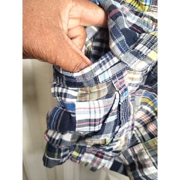 Old Navy Men's Patchwork Plaid Cargo Shorts With Multiple Pockets Size 34 - Picture 8 of 11